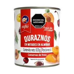 Alfa Durazno en Mitades en Almíbar