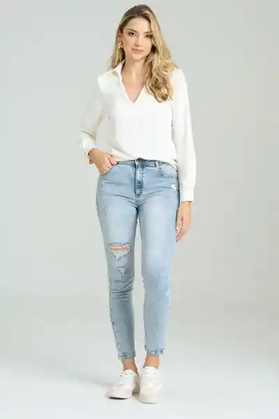 Jean Skinny Nilo Color Azul Claro Talla 12 Ragged