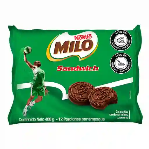 Milo Galletas Tipo Sándwich Rellenas con Crema de Chocolate