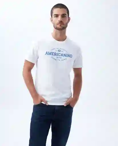 Camiseta Hombre Blanco Talla L 842F001 Americanino