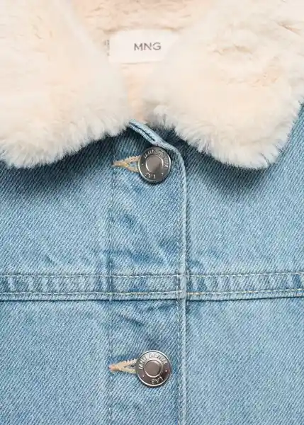 Chaqueta Cazadora Lisa Tejano Claro Talla 10 Niña Mango