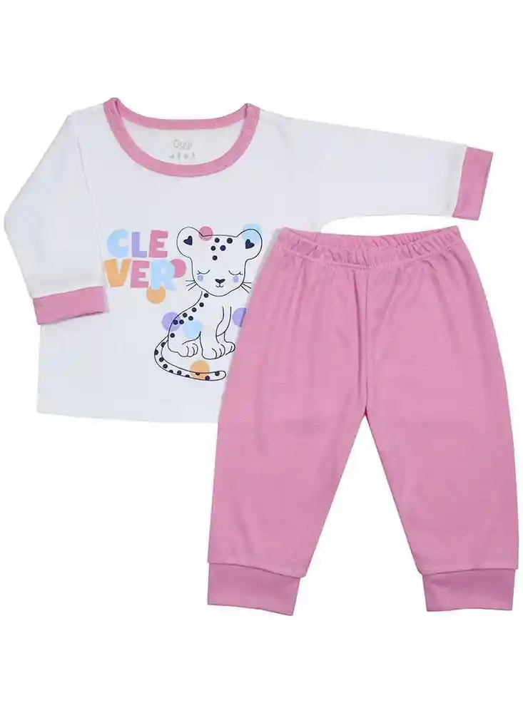 Pijama Dos Piezas Para Bebé 24/36mese - Rosa Mdio