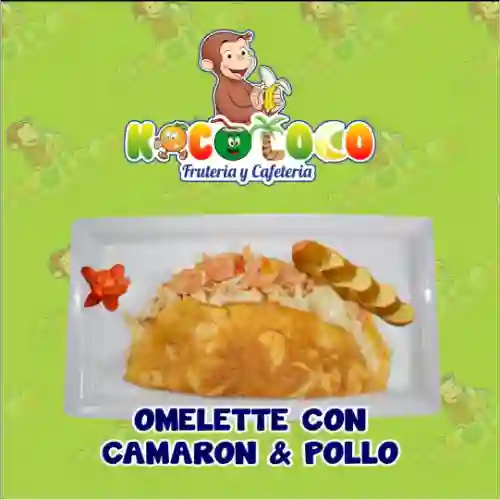 Omelette con Camarones y Pollo