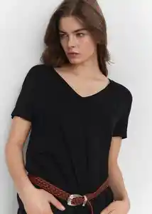 Camiseta Vispi Negro Talla 28 Mujer Mango