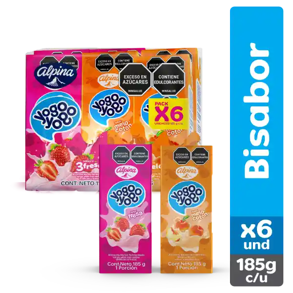 Yogo Yogo Bisabor Caja 185 g x 6 Und