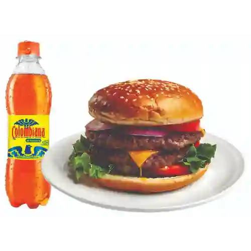 Hamburguesa Doble Carne + Papas + Gaseos