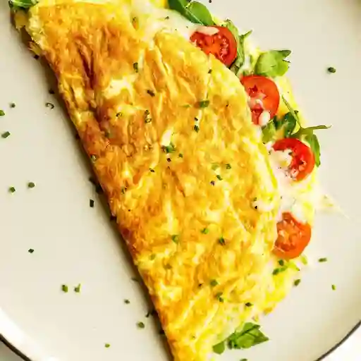 Omelette champiñon y tomate