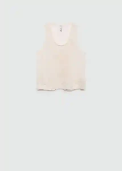 Top Tank Offwhite Talla L Mujer Mango