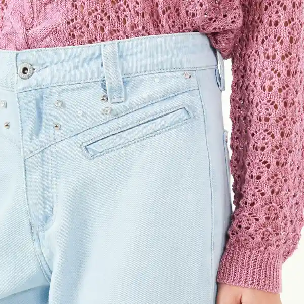 Jean Tiro Alto Bota Recta Azul Talla 10 - 696609