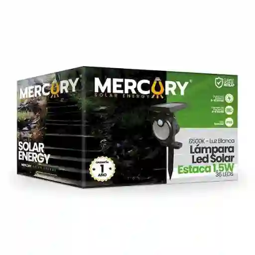 Mercury Lámpara Led Solar Estaca Negro1.5W 6500K M3