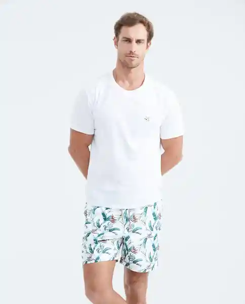 Short Swimwear Flower Masculino Blanco 0 Claro Talla M Chevignon