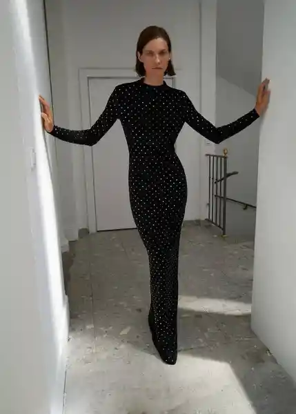 Vestido Cleo Negro Talla S Mujer Mango