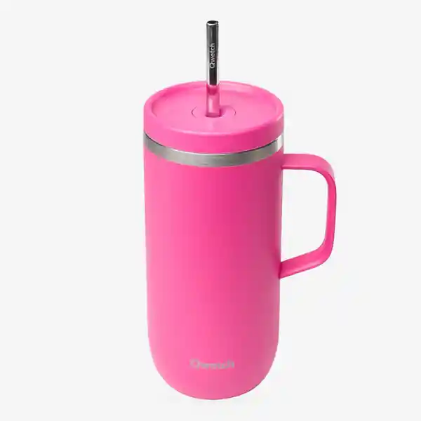 Qwetch Vaso Cold Cup Con Asa Isotérmico Magenta 600 mL