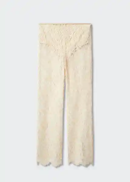 Pantalón Picasso Beige Talla 38 Mujer Mango