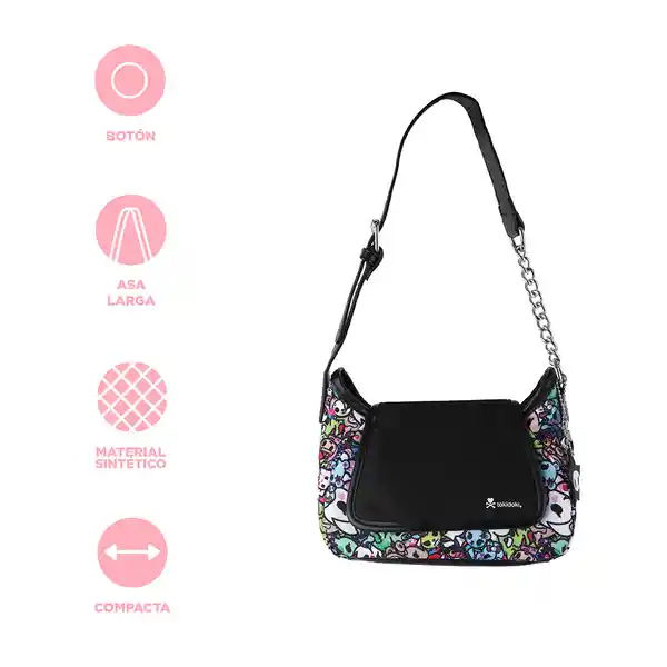 Bolso Hobo Con Solapa Serie Tokidoki Negro Miniso