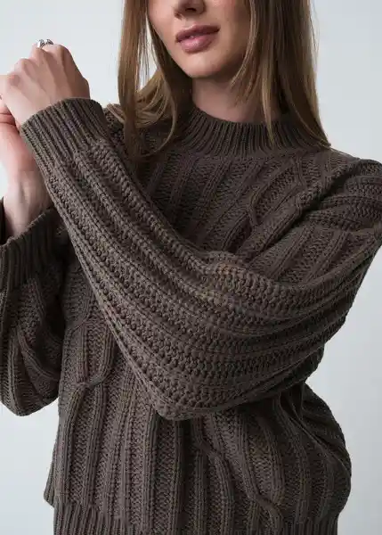 Tejido Mujer Gris Cable Talla S Naf Naf