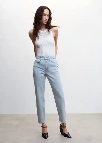 Pantalón Jean Irene Tejano Claro Talla 44 Mujer Mango