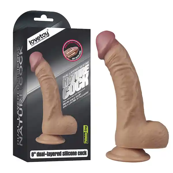 Lovetoy Dildo Dual Layered Silicone Cock Flesh 8"