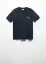 Camiseta Vasen Navy Talla M Hombre Mango