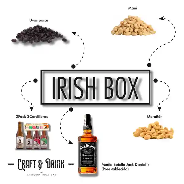 Kit de Cóctel Whisky Irish Box Jameson 3 Cordilleras Craft & Drink