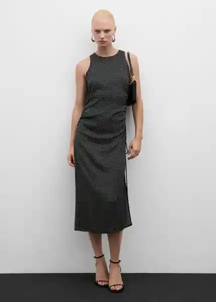 Vestido Topin Negro Talla S Mujer Mango