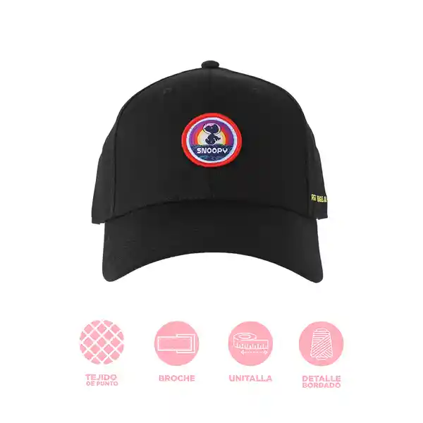 Gorra de Béisbol Snoopy Little Space Explorer Negro Miniso