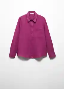 Camisa Lino Fucsia Talla 26 Mujer Mango