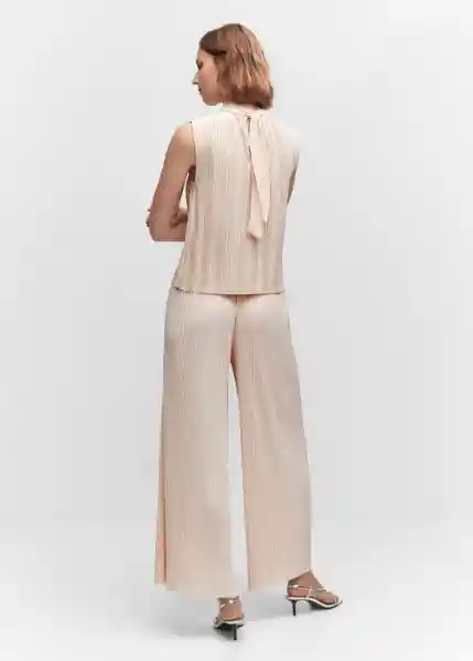 Pantalón Veronab-a Crudo Talla L Mujer Mango