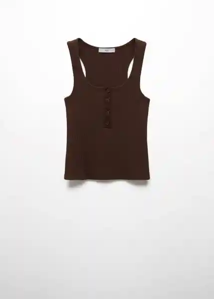 Top Walnut Marrón Talla M Mujer Mango