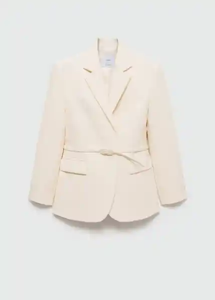 Blazer Blanca Crudo Talla M Mujer Mango