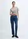 Camiseta Chalapi Gris Medio Vigoré Talla XS Mujer Mango