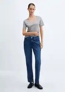 Camiseta Chalapi Gris Medio Vigoré Talla XS Mujer Mango