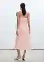 Vestido Gather Rosa Pastel Talla M Mujer Mango