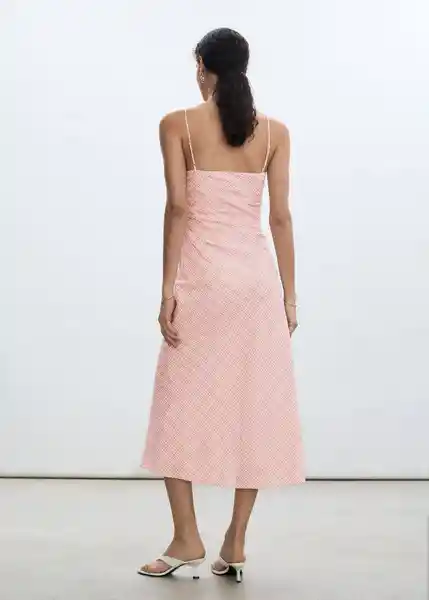 Vestido Gather Rosa Pastel Talla M Mujer Mango