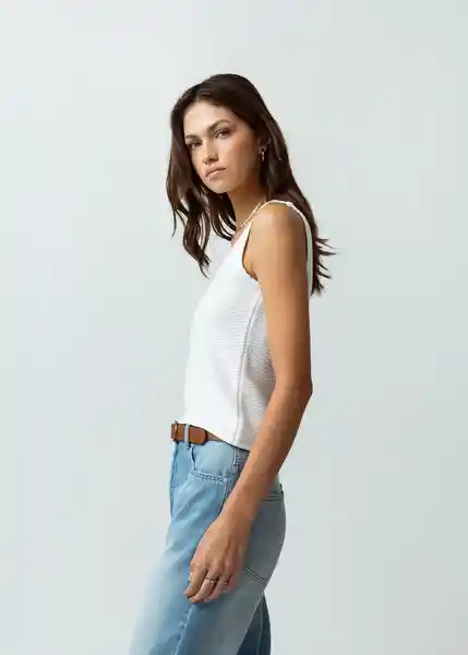 Blusa Tejido Mujer Crudo Marfil Talla L 482G040 Naf Naf