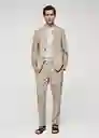 Blazer Americana Delave Beige Talla 52 Hombre Mango