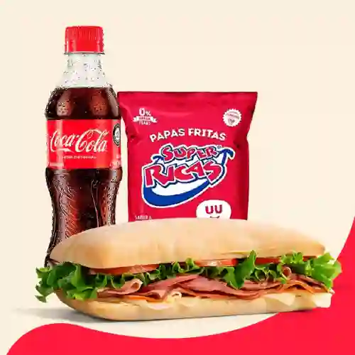Sanduche + Papas Paq + Coca Cola 400ml