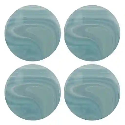 Marres Set Posavaso Ondas Azul Madera 10 x 1 cm