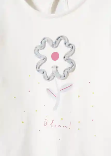 Camiseta Bloom Offwhite Talla 69 Niñas Mango