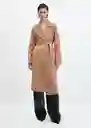 Abrigo Batin Camel Talla L Mujer Mango