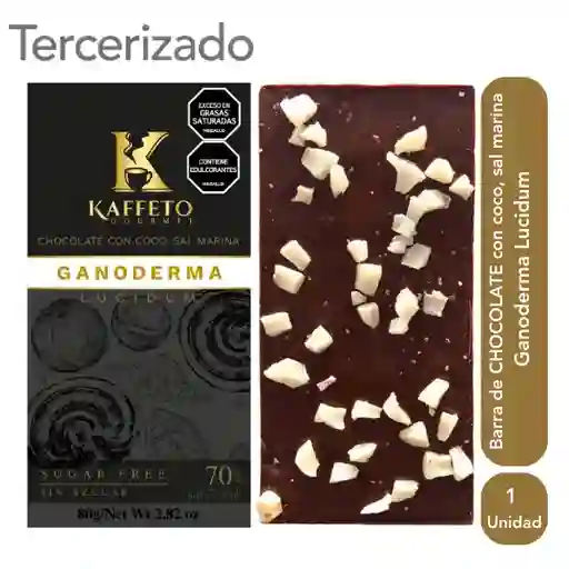 Kaffeto Barra de Chocolate Coco Sal Marina y Ganoderma Lucidum
