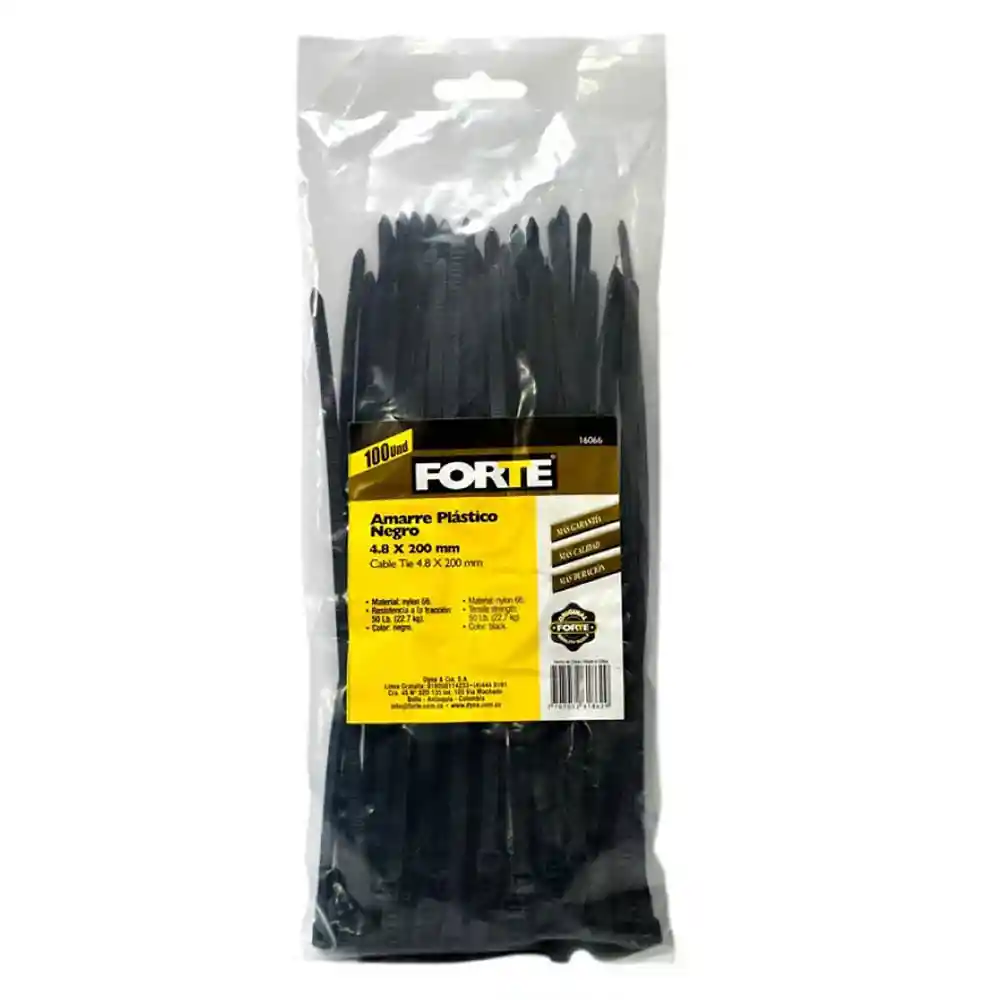 Forte Amarre Negro 4.8 X 200 Mm
