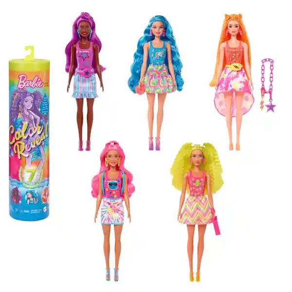 Barbie Muñeca Color Reveal Estilos Tie-Dye