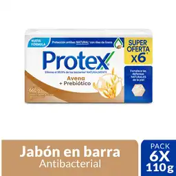 Jabón Antibacterial Protex Avena Barra 110 g x 6 Und