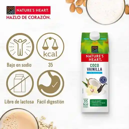 Natures Heart Bebida Vegetal Sabor Coco Vainilla Sin Azucar