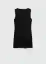 Vestido Dipla Negro Talla XS Mujer Mango