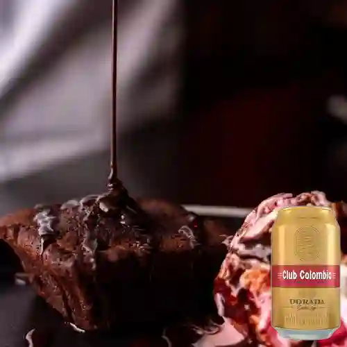 Combo Brownie c/ Helado + Club col. Dorada Lta 330ml