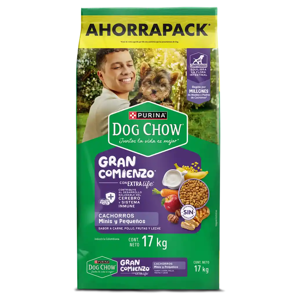 Comida para perro Dog Chow Cachorros Gran Comienzo Minis y Pequeños x 17kg