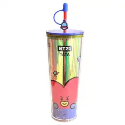 Bt21 Vaso de Plástico Con Pitillo Tata Colección 800 mL