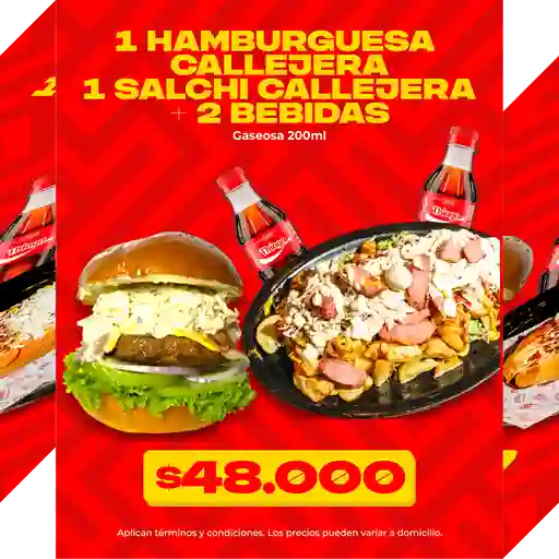 Combo hamburguesa y salchicallejero
